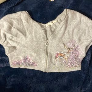 Crop sweater short sleeve. Sz L